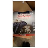 QUEEN SIZE Sunbeam Velveteen Electric Heated Warming Blanket NAVY
