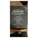QUEEN SIZE Sunbeam Velveteen Electric Heated Warming Blanket NAVY