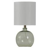 StyleCraft Clear Table Lamp - White Hardback Fabric Shade