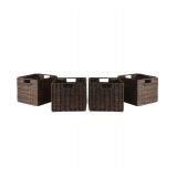 Granville Foldable 4-pc Small Corn Husk Baskets, Chocolate