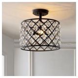 Bronze- Gabrielle 15" Metal Semi-Flush Mount, Oil Rubbed Bronze by JONATHAN Y- Retail:$146.49
