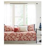 Madison Park Georgia Red 210 Thread Count Cotton Twill Reversible 6 Piece Daybed Set- Retail:$85.99