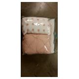 FULL/QUEEN SIZE Jojo Cotton Jacquard 7 piece Comforter set PINK/WHITE