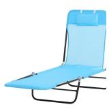 Outsunny Portable folding Sun Lounger Blue