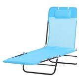 Outsunny Portable folding Sun Lounger Blue