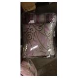 QUEEN SIZE Copper Grove Kiston 7 piece comforter set PURPLE/SILVER