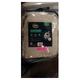 KING SIZE Ribbed Microfleece heated blanket by Serta IVORY