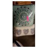 Blue - King- Madison Park Loleta Cotton Printed 8-piece Reversible Comforter Set- Retail:$147.28