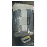 Madison Park Melody 6 Piece Reversible Jacquard Coverlet Set- Navy - King - Cal King- Retail:$109.99