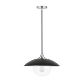 Matte Black/Clear Glass- Alvia Industrial Glam Pendant- Retail:$88.49