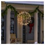 Alpine Corporation 16"H Indoor/Outdoor Holiday Foldable Metal Hanging Ornament with Multi-Colored LED Lights