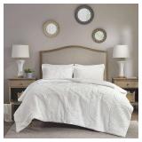 Madison Park Nova Ivory Embroidered Medallion Ultra Plush Comforter Set- Retail:$88.24