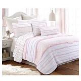Cozy Line Pink Princess Ruffle Cotton Quilt Set