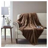 Beautyrest Solid Microlight to Berber Reversible heated blanket BROWN
