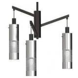 Grid 3 1 light Chandelier Coal with brushed nickel