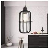 Paige River of Goods black metal tubular pendant light