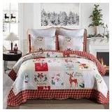 MarCielo Christmas Quilt Set Bedspread KING SIZE