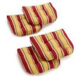 Set of 4 Blazing Needles 16 inch Indoor/Outdoor Multi color stripe seat cushions