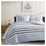 FULL/QUEEN Porch and den menahan blue comforter 3 piece set