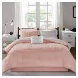 QUEEN SIZE Deyvn Embroidered Comforter and sheet set PINK