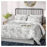 TWIN SIZE City Scene Comforter Set LIGHT GRAY