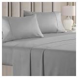 FULL SIZE Superior Egyptian Cotton Solid Sheet Set LIGHT GRAY