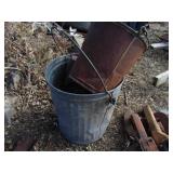 Galvanized Trash Can and bucket