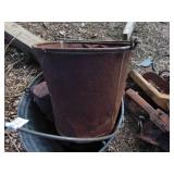 Galvanized Trash Can and bucket