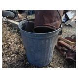Galvanized Trash Can and bucket