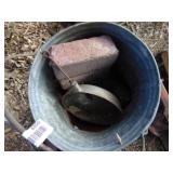 Galvanized Trash Can and bucket