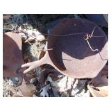 Lot of Cast Iron-Pans, Large Pot (cracked), Cobbler Stands and more