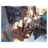 Lot of Cast Iron-Pans, Large Pot (cracked), Cobbler Stands and more