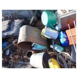 Misc. Primitives Lot Including Buckets, Yard Decor,etc.