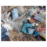 Misc. Primitives Lot Including Buckets, Yard Decor,etc.