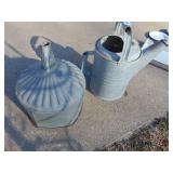 Galvanized Funnel and watering can