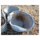 3 Pieces of galvanized tubs