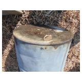 Galvanized mailbox and kerosene bucket