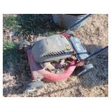 Murray push mower, scotts spreader and wash tub