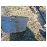 Murray push mower, scotts spreader and wash tub