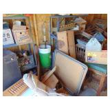 West Half of Contents of Shed-Steamer, Vacuum, Cabinet, etc. - shelves not included