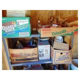 West Half of Contents of Shed-Steamer, Vacuum, Cabinet, etc. - shelves not included