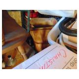 West Half of Contents of Shed-Steamer, Vacuum, Cabinet, etc. - shelves not included