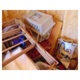 West Half of Contents of Shed-Steamer, Vacuum, Cabinet, etc. - shelves not included