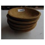 Set of 5 wooden bowls