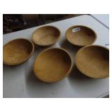 Set of 5 wooden bowls