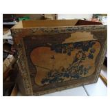 Large wooden box marked made in Japan