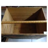 Large wooden box marked made in Japan