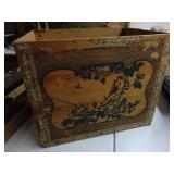 Large wooden box marked made in Japan
