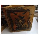 Large wooden box marked made in Japan