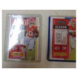 Lot of 4 2020 Panini Contenders football cards Mahomes, Hill Kelce, Mathieu